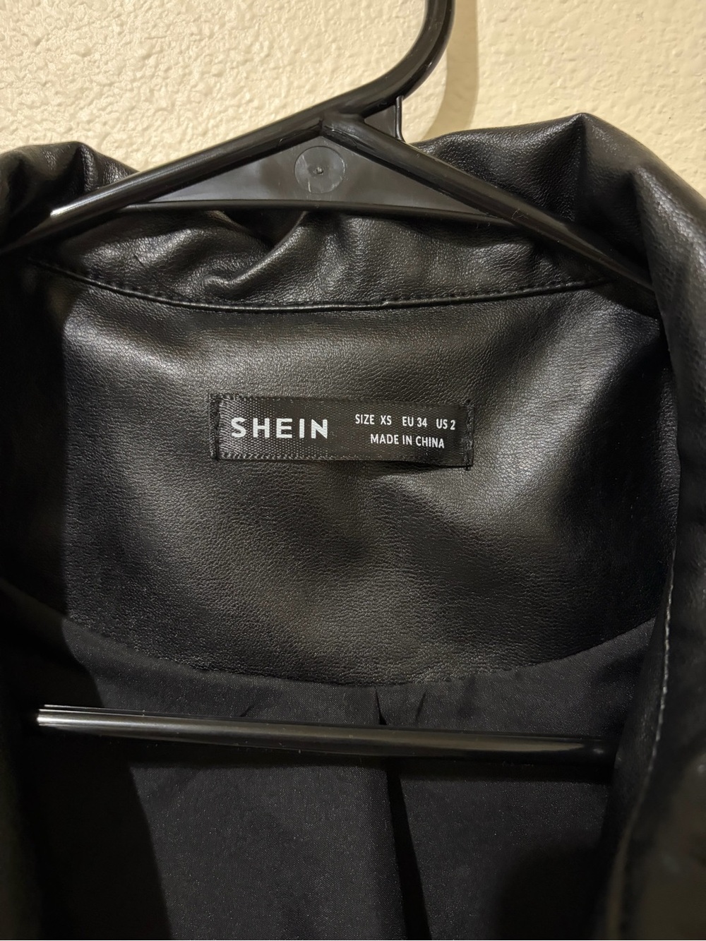 SHEIN Black Faux Leather Zip-Up Bomber Jacket - Picture 2 of 5